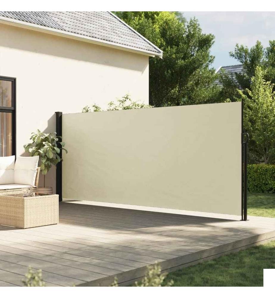 Auvent latéral rétractable crème 160x600 cm