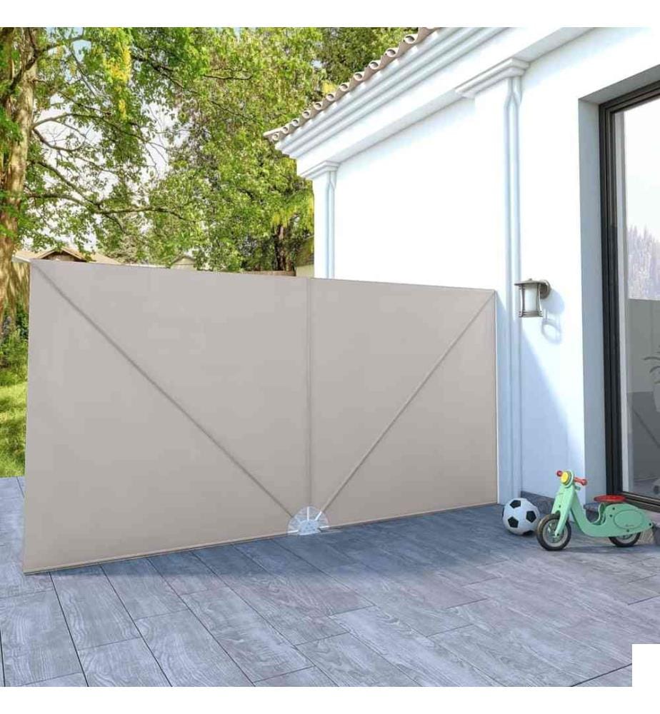Auvent latéral pliable de terrasse Crème 400 x 200 cm