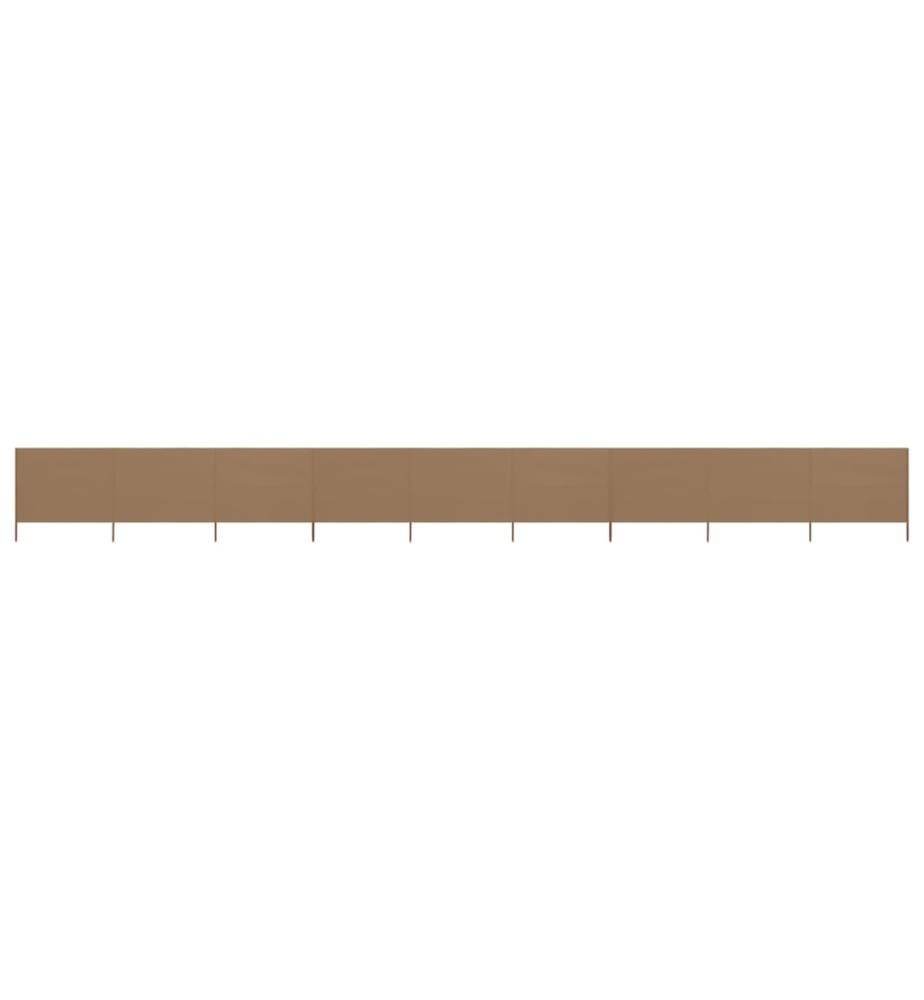 Paravent 9 panneaux Tissu 1200 x 160 cm Taupe