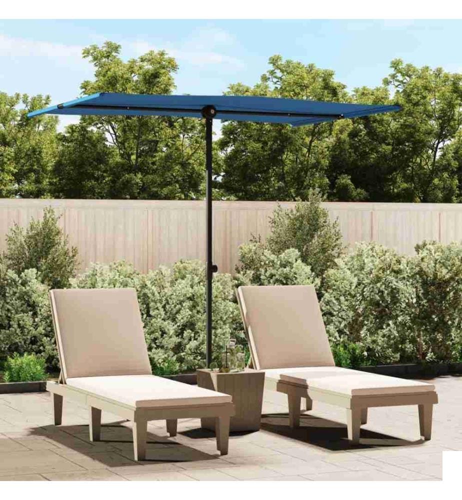 Parasol d'extérieur avec mât en aluminium 2x1,5 m Bleu azuré