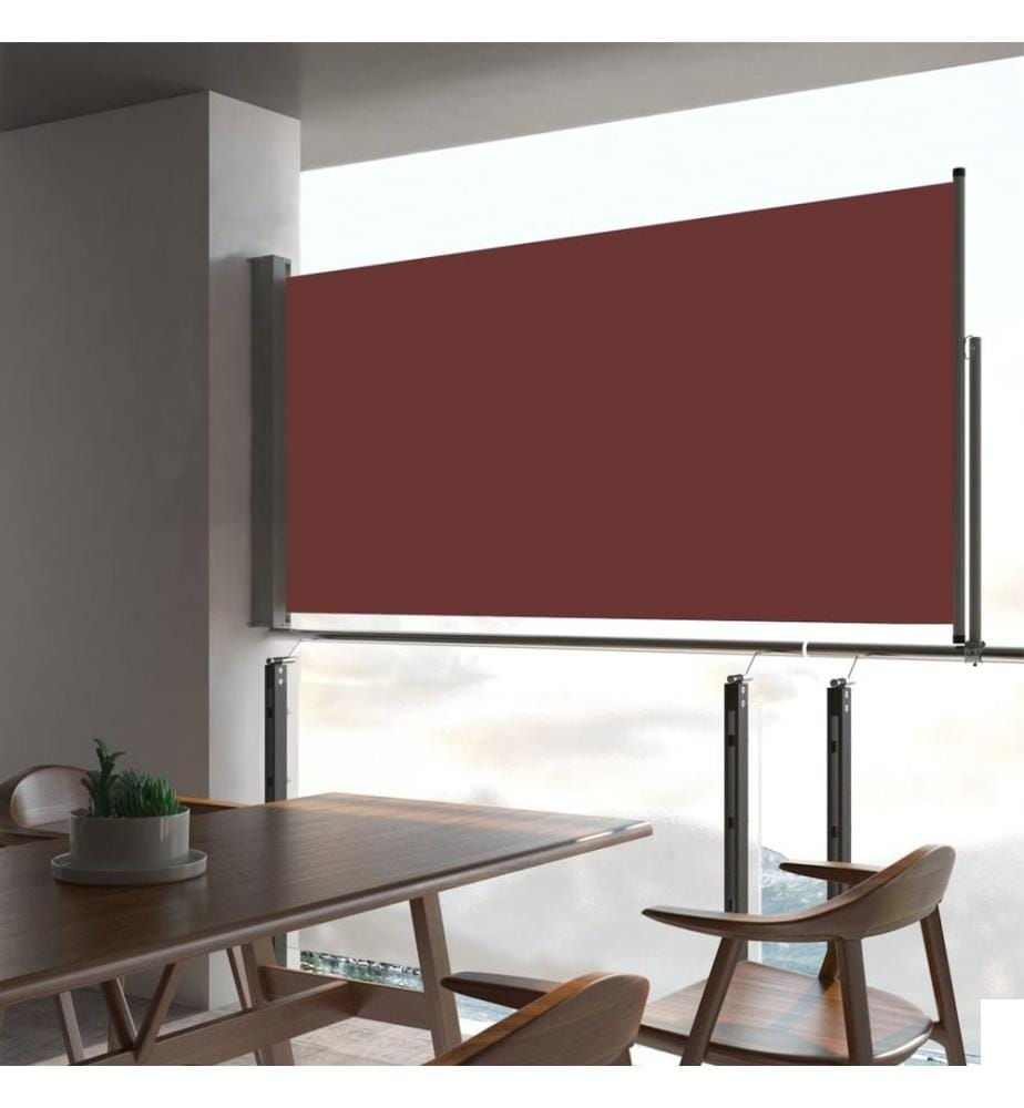 Auvent latéral rétractable de patio 80x300 cm Marron