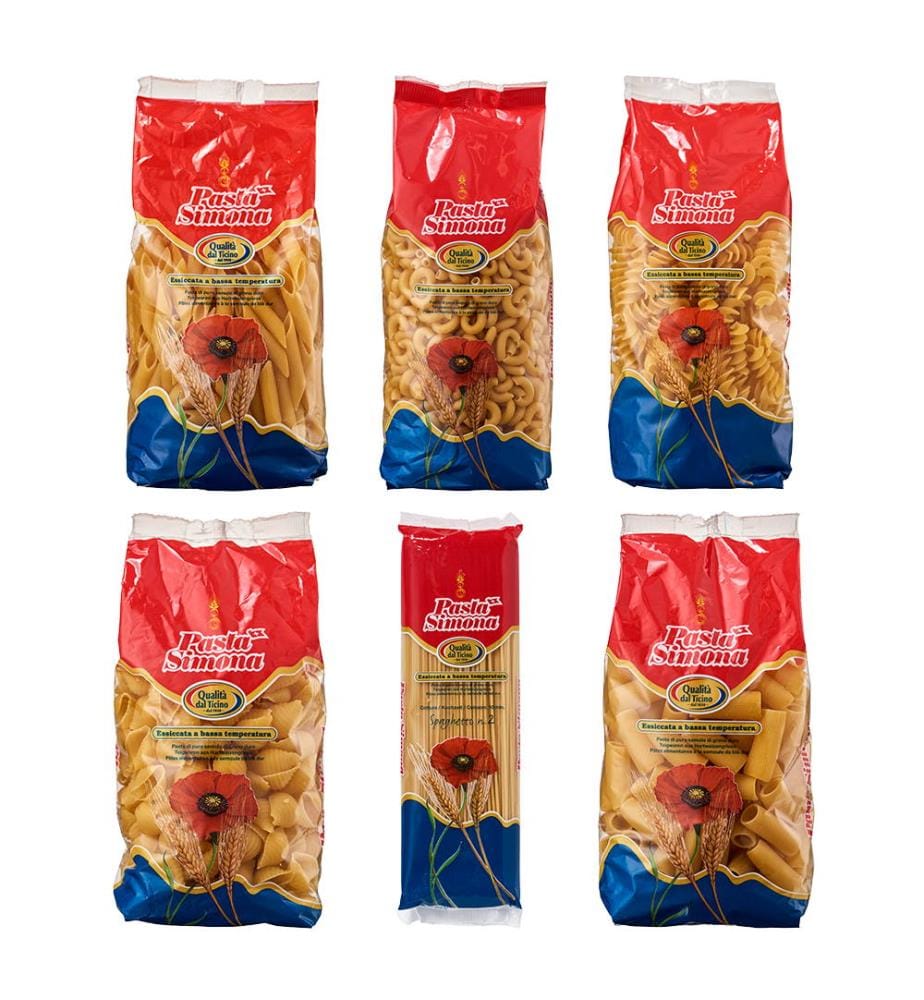 Pasta Simona Ensemble de Sachets de Pâtes - 12 x 500 g