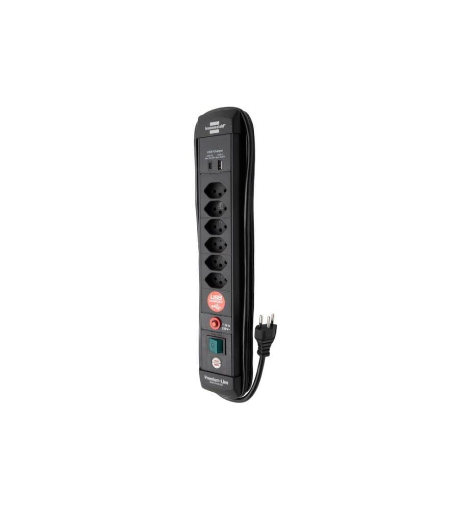 Brennenstuhl - Ligne Premium 6x USB-C PD 30W USB-A 18W Noir 3 m