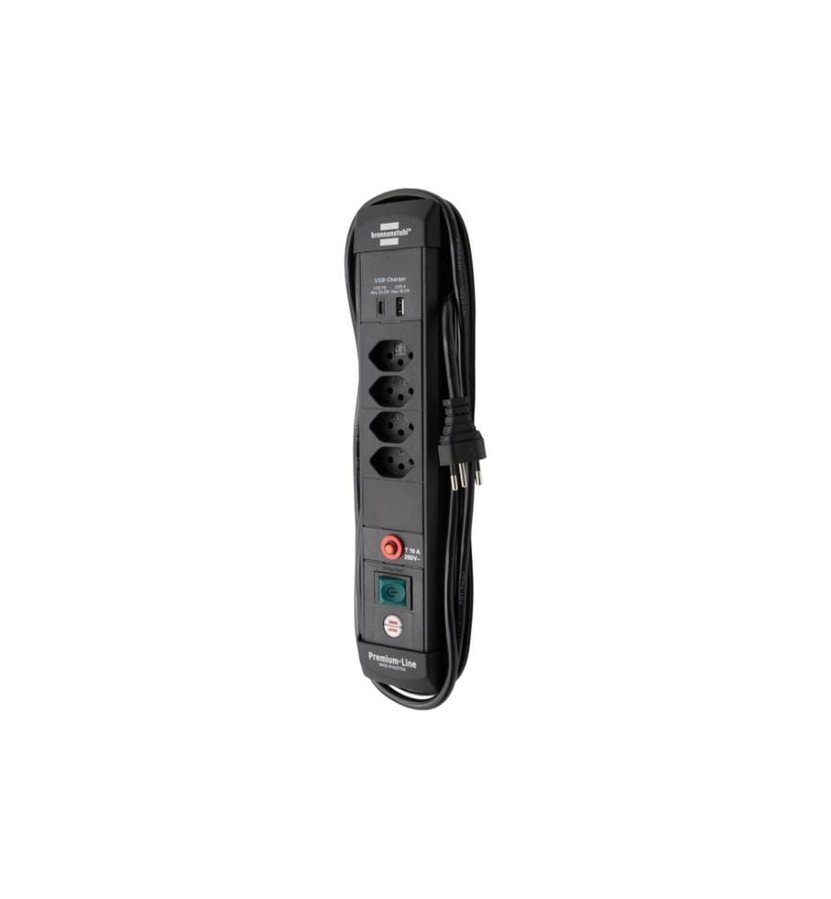 Brennenstuhl - Ligne Premium 4 ports USB-C PD 30W USB-A 18W Noir 3 m