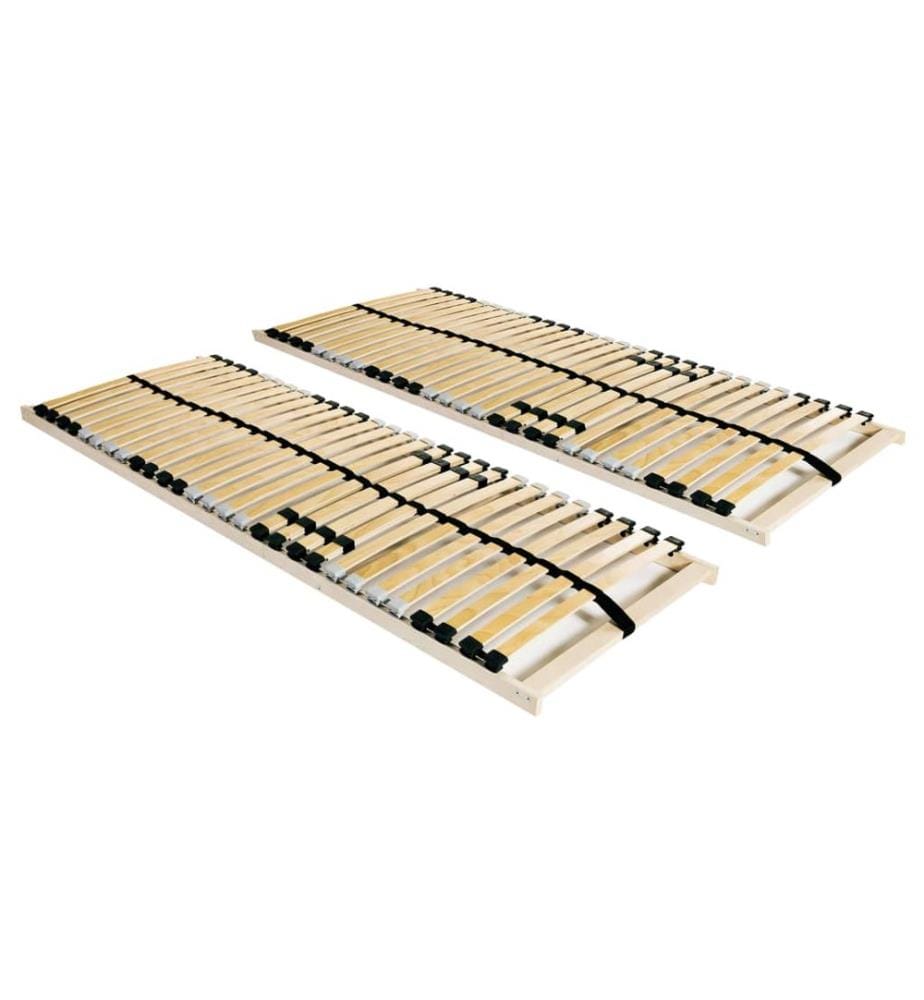 Sommiers à lattes sans matelas 2 pcs avec 28 lattes 70x200 cm