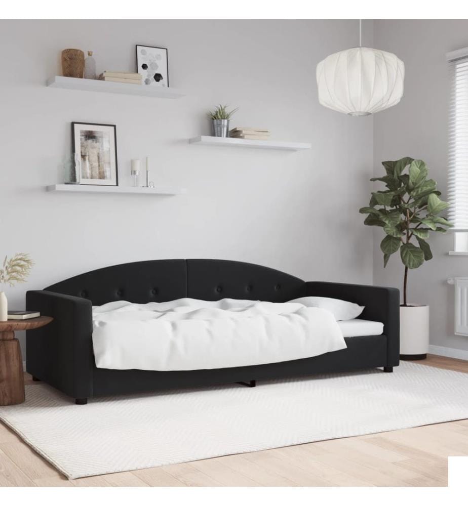 Lit de repos sans matelas noir 90x200 cm velours