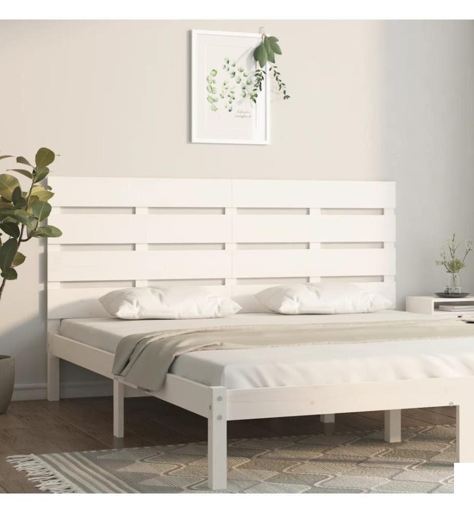 Tête de lit Blanc 120x3x80 cm Bois massif de pin