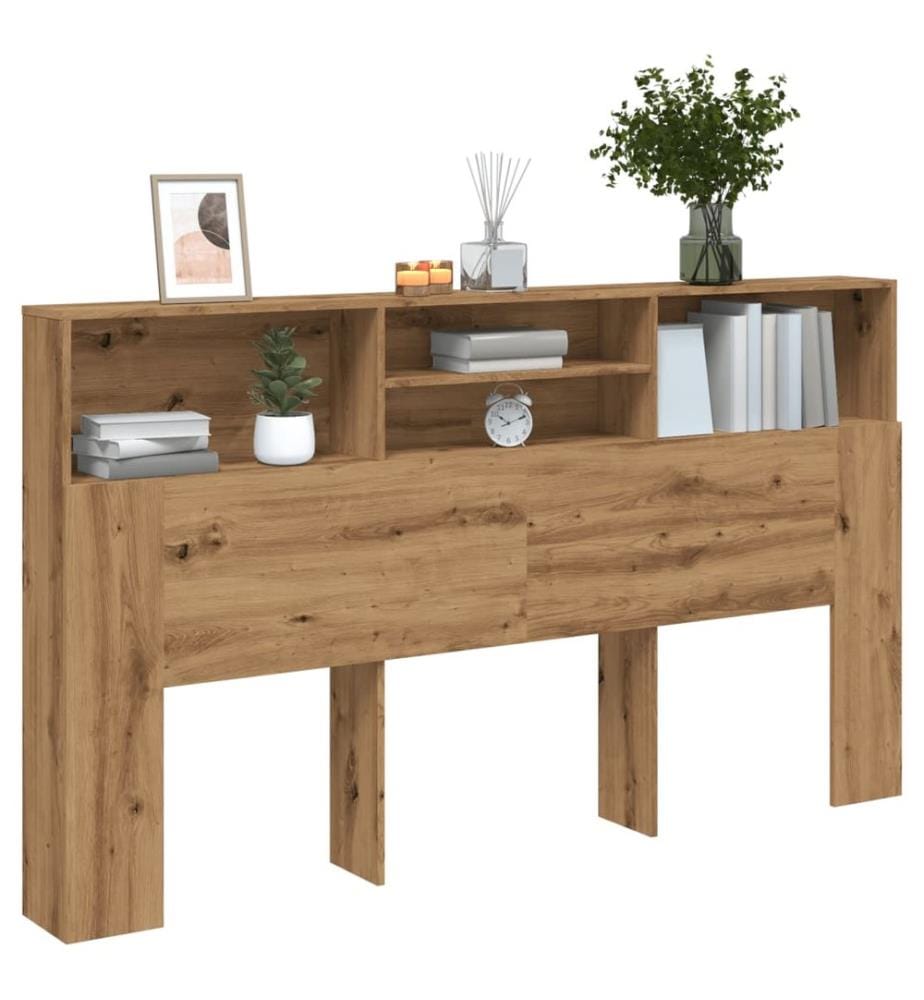 Armoire à tête de lit Chêne artisanal 180 x 19 x 103,5 cm Bois d'ingénierie