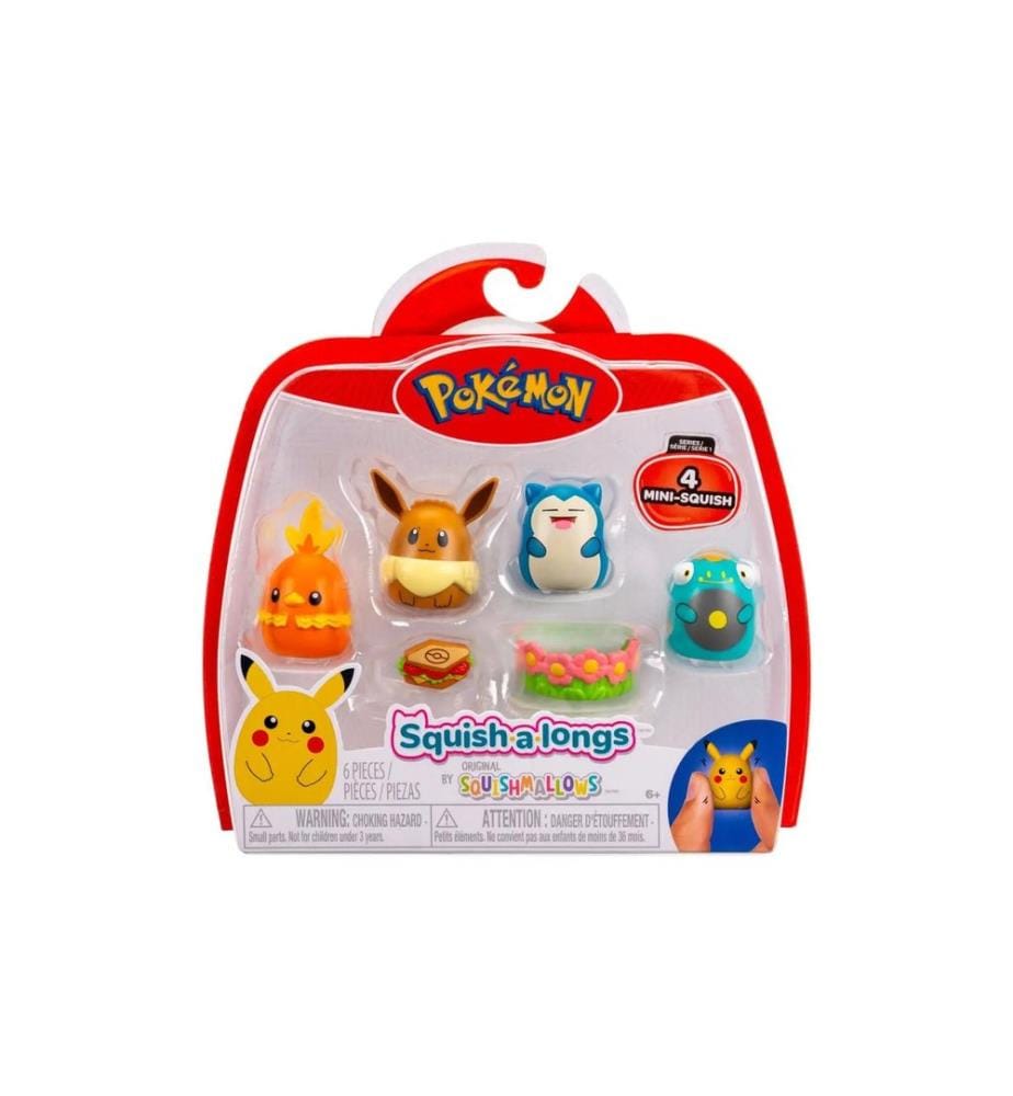 SQUISHMALLOWS - Pack de 4 Pokémon Squishalongs Assorti