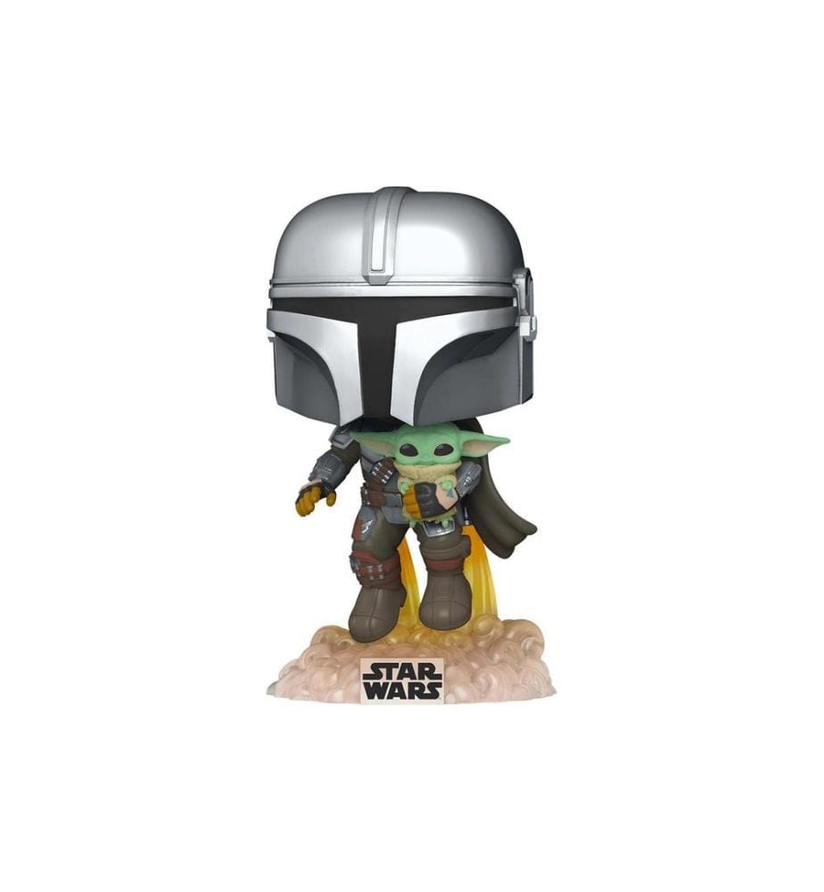Funko - Figurine POP! Star Wars: Mando Flying with Jet Pack (402)