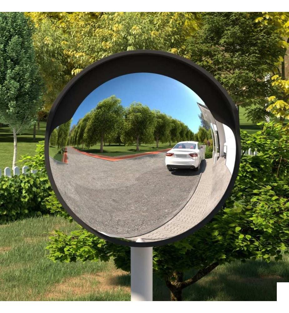 Miroir de circulation convexe extérieur noir Ø 45 cm Polycarbonate