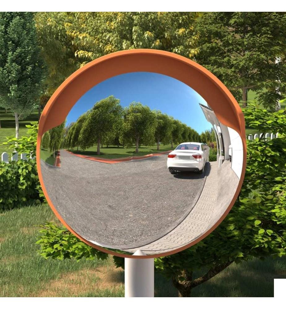 Miroir de circulation convexe extérieur Orange Ø 30 cm Polycarbonate