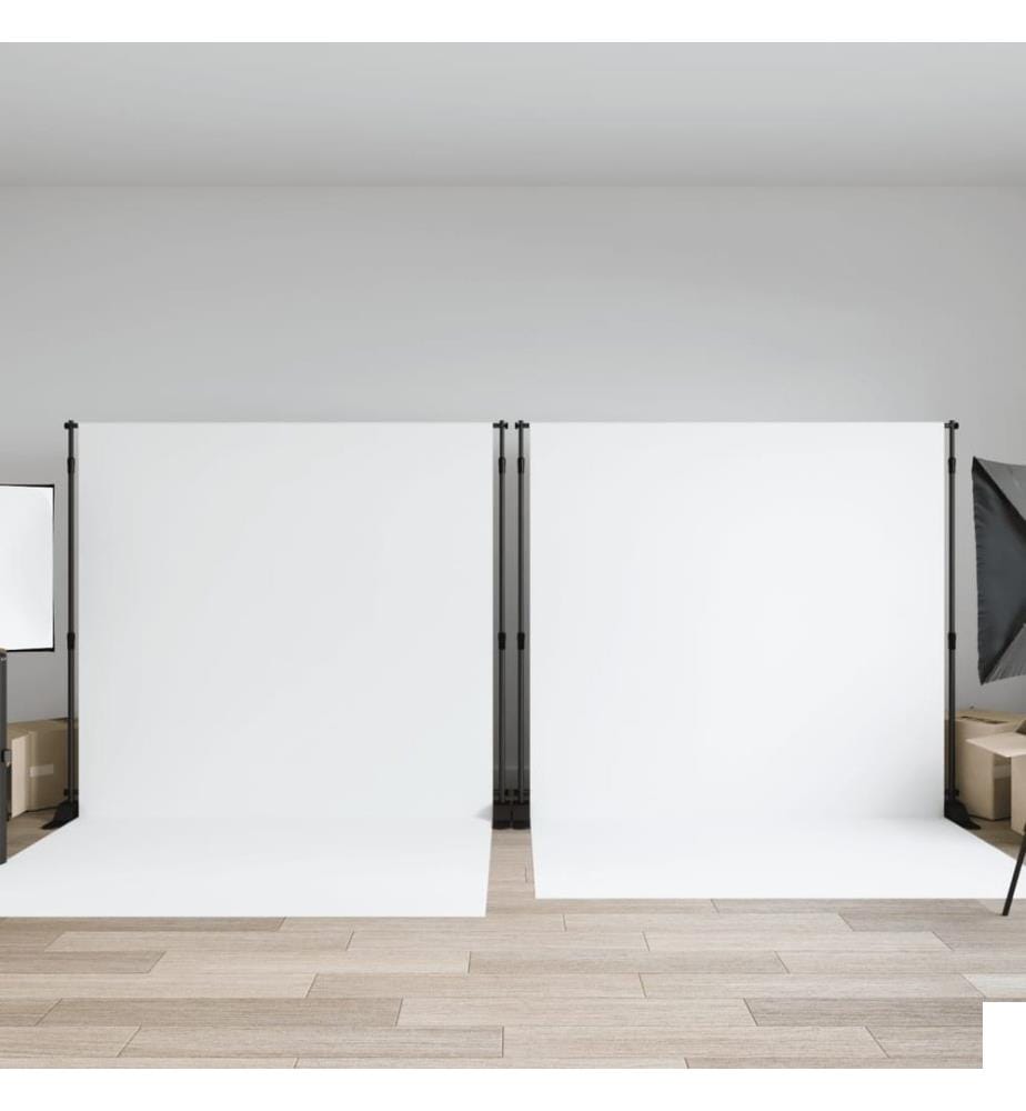 Supports de toile de fond 2 pcs noir 305x243 cm acier