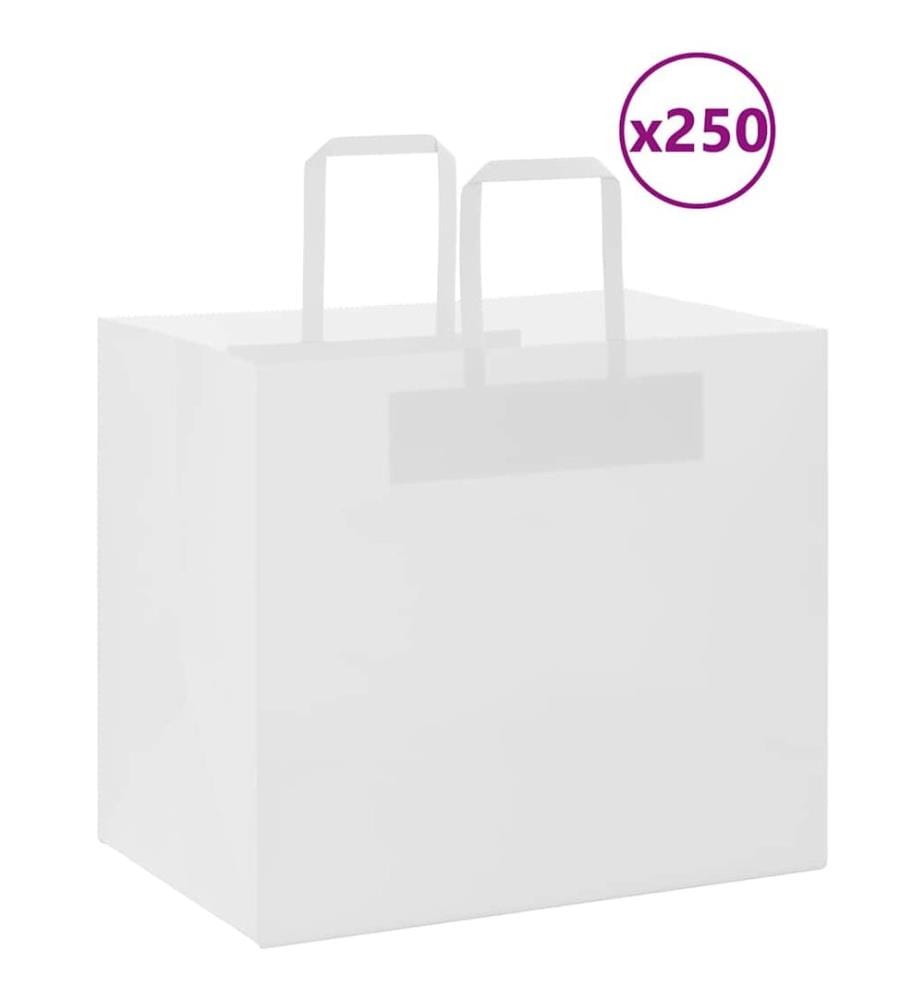 Sacs en papier 250 pcs avec poignées blanc 32x22x28 cm
