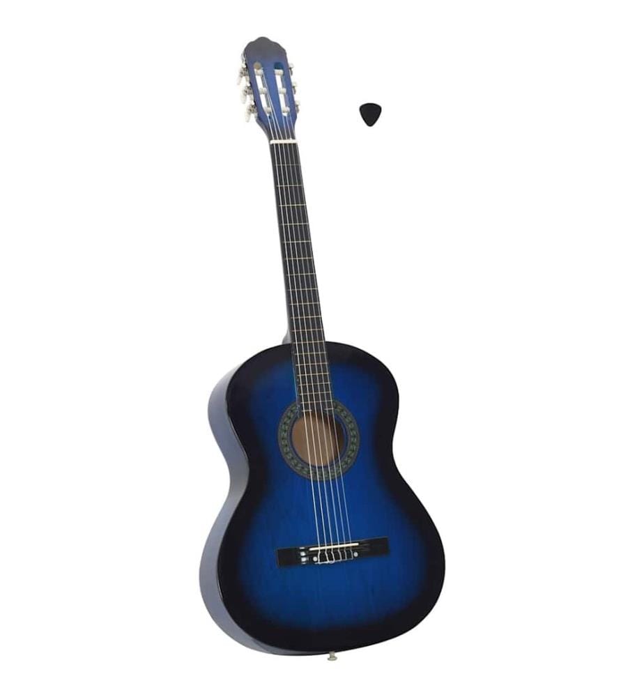 Guitare classique pour débutants Bleu 4/4 39" Tilleul