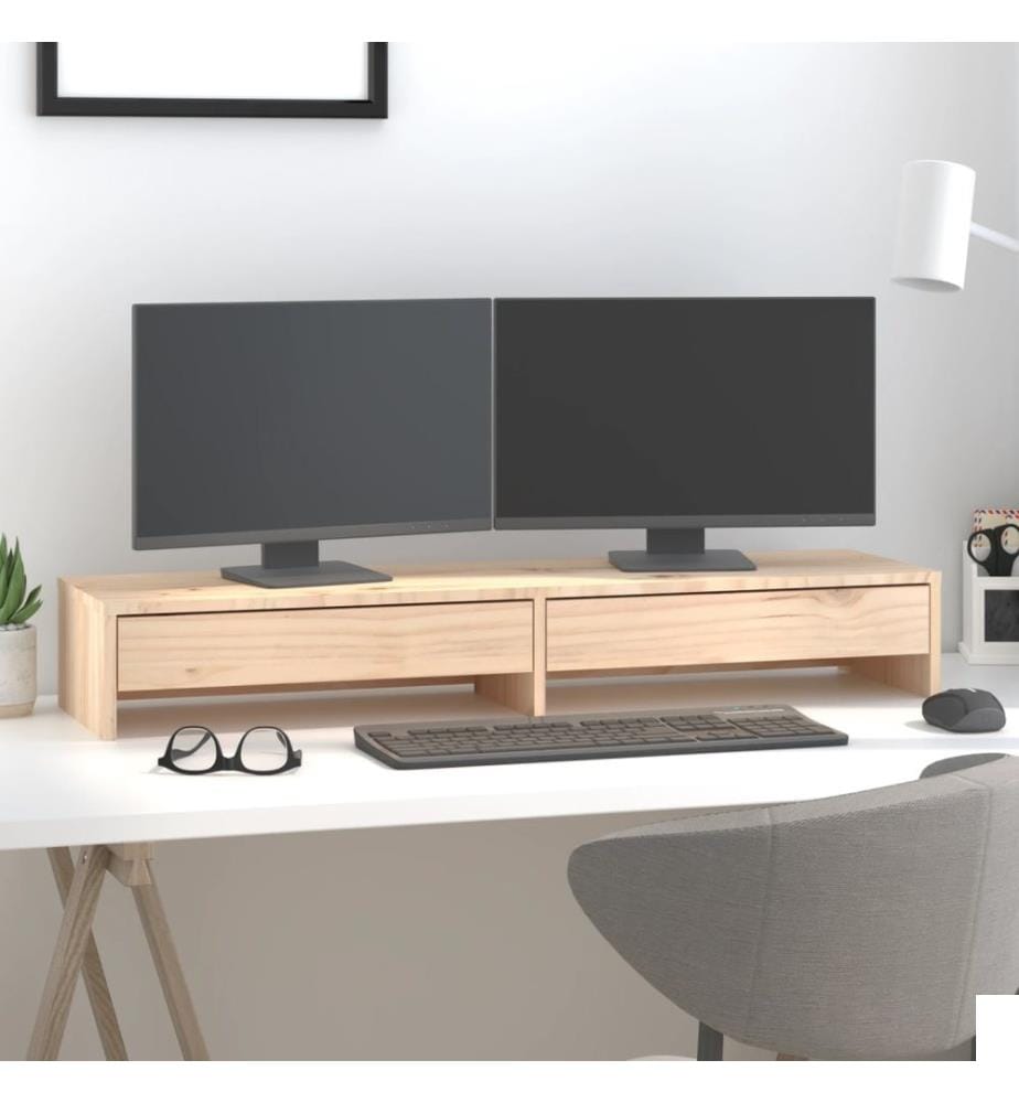 Support pour moniteur 100x27x15 cm Bois de pin solide