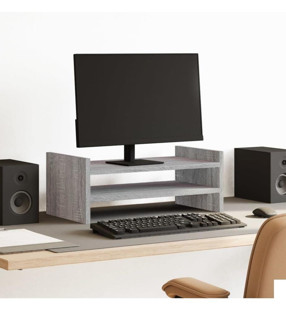 Support de moniteur sonoma gris 50x27x20 cm bois d'ingénierie