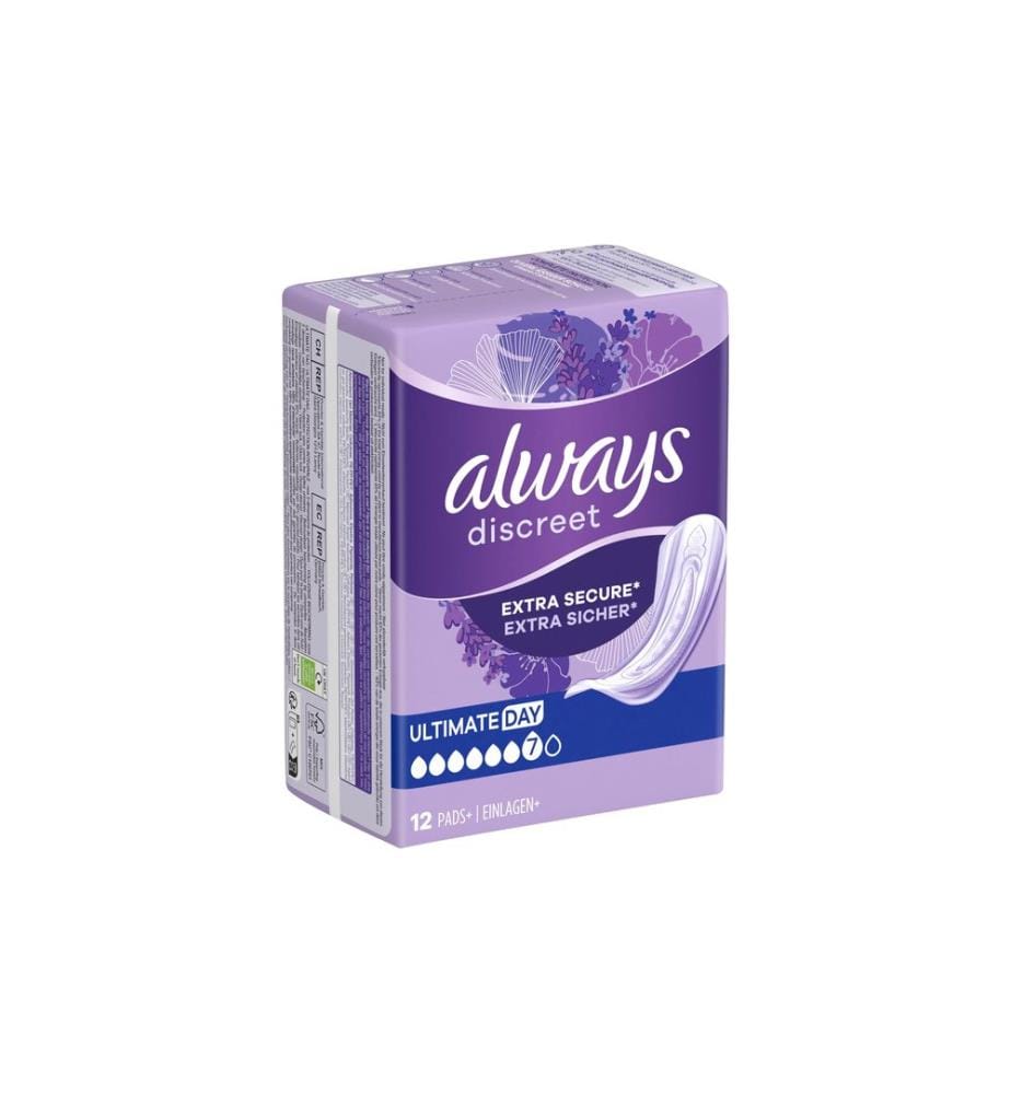Always - Protections pour incontinence Discreet Plus Ultimate Day 4 x 12 pièces