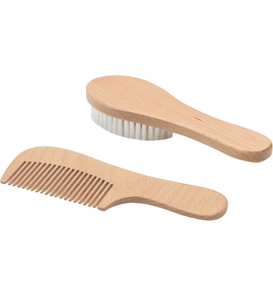 ZEWI bébé-jou Coffret de soin pour bébé Peigne + brosse Beech Wood