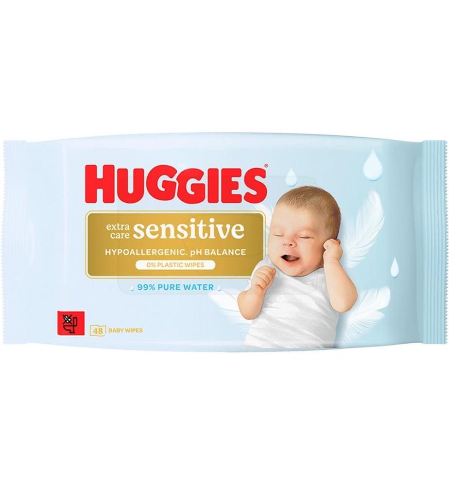 HUGGIES - Lingettes humides Extra Care Sensitive 48 pièces