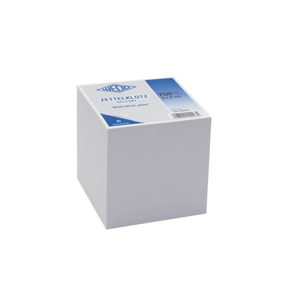 WEDO - Fiche de bloc-notes 9 cm x 9 cm Collé, blanc