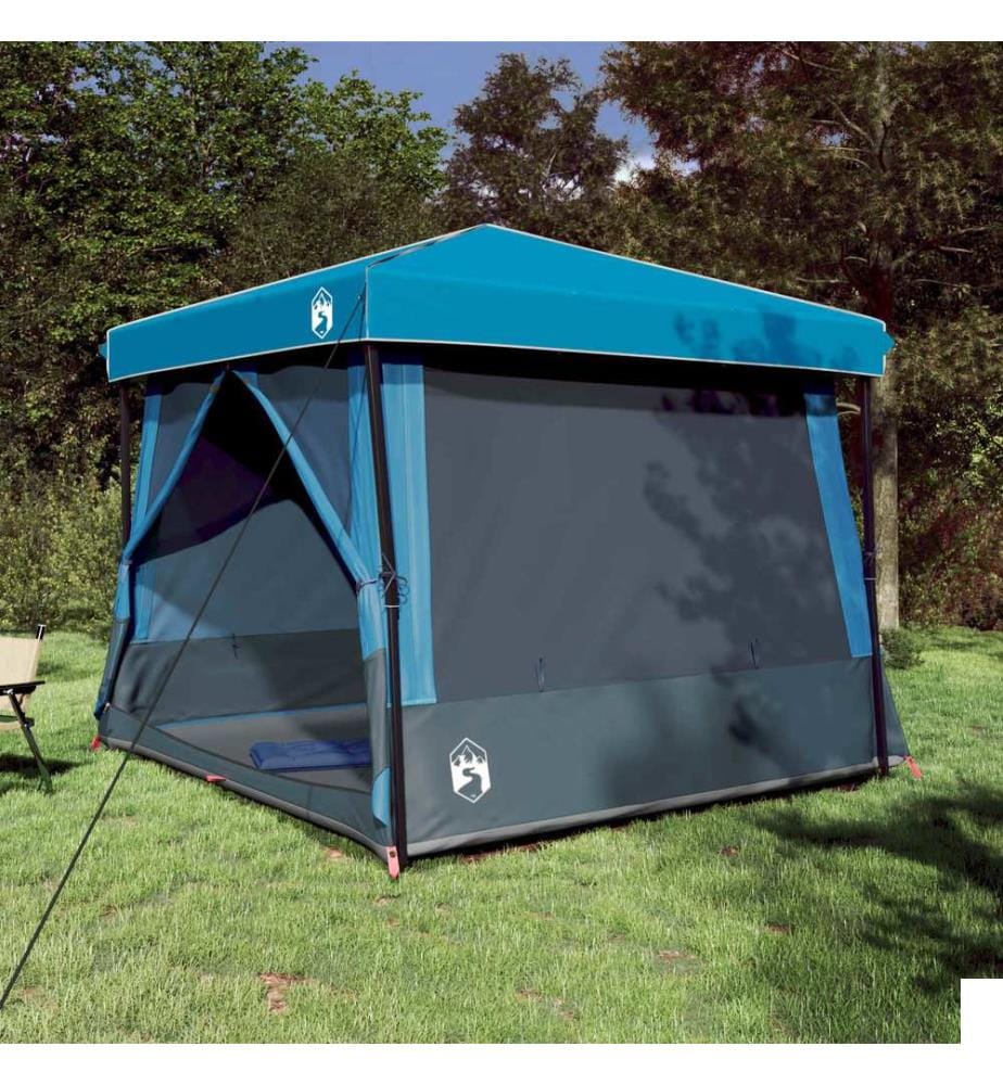 Ensemble de Tentes de Camping 2 pcs Bleu Taffetas et Tissu