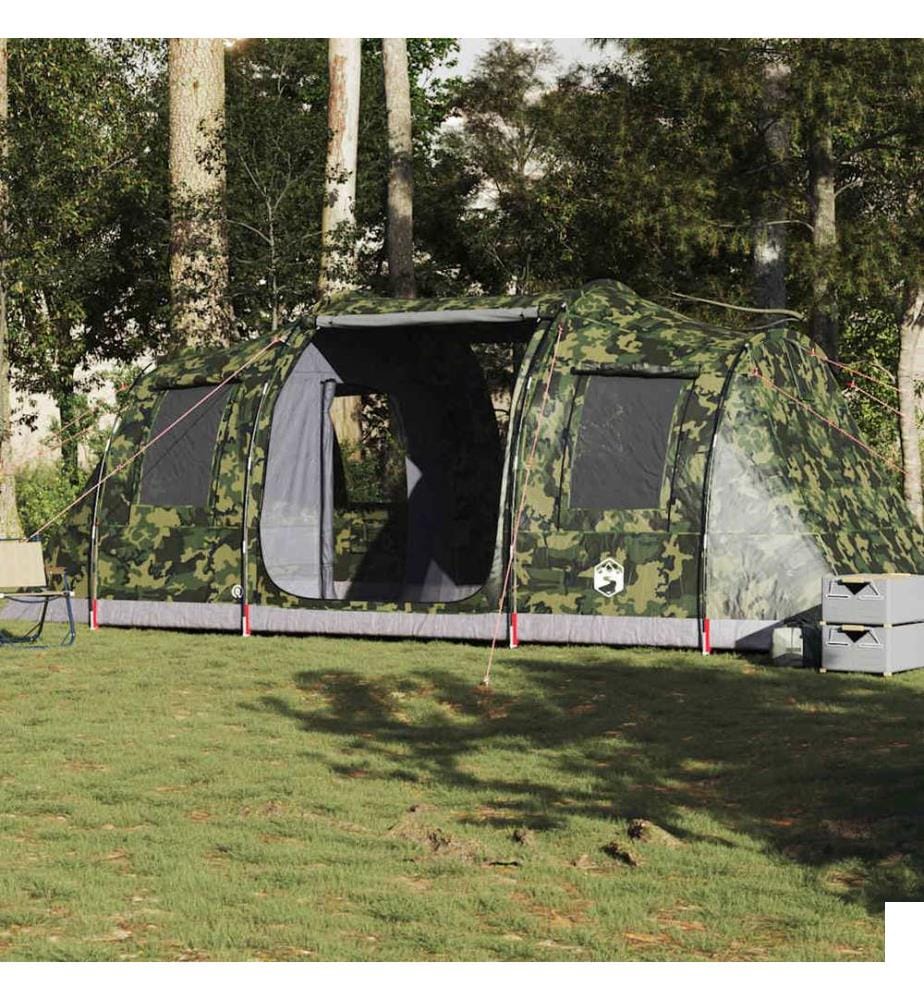 Tente de camping tunnel 4 personnes camouflage imperméable