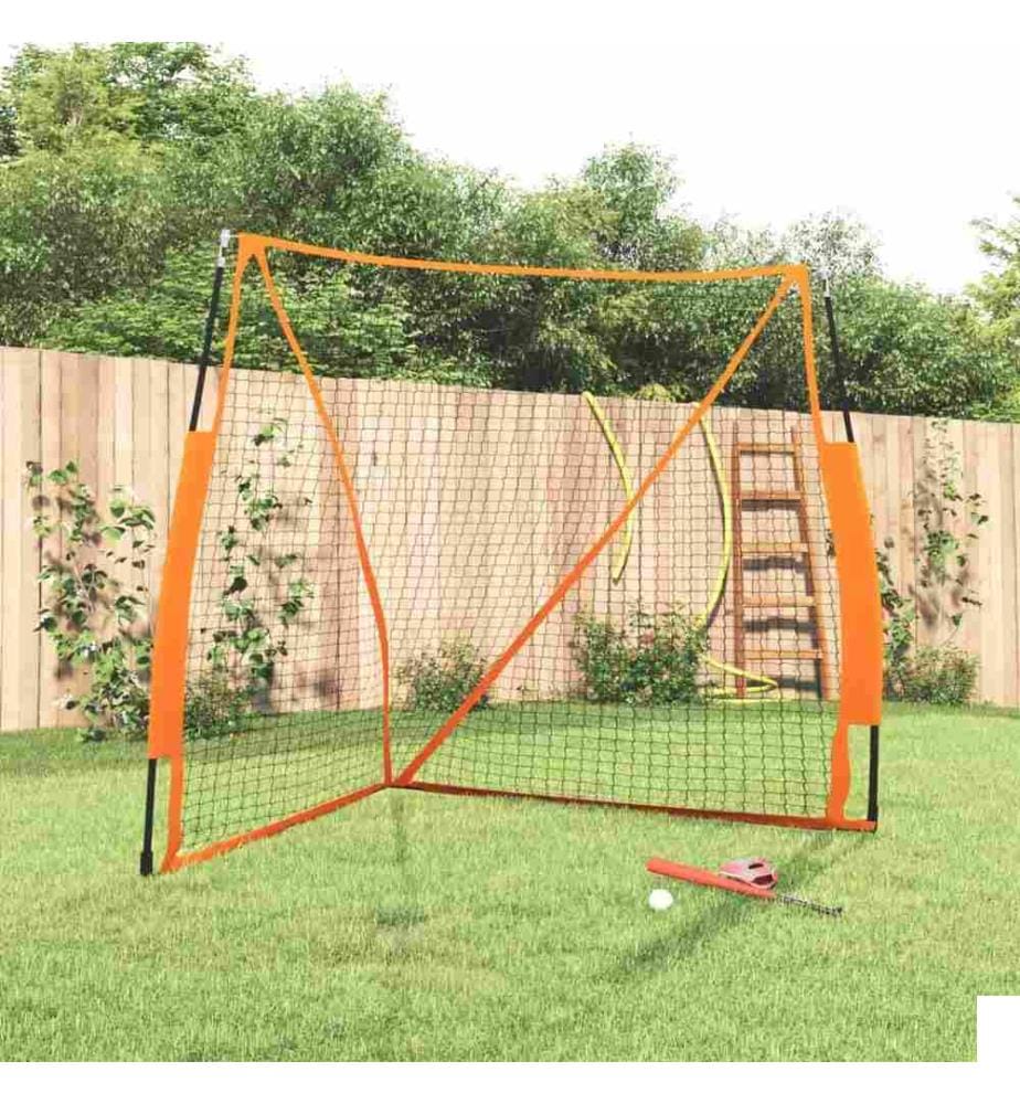 Filet de baseball portable orange et noir 183x182x183 cm