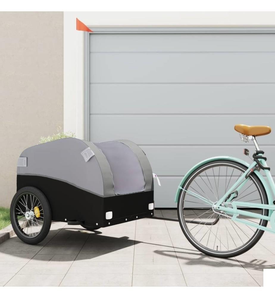Remorque de vélo noir et gris 45 kg fer