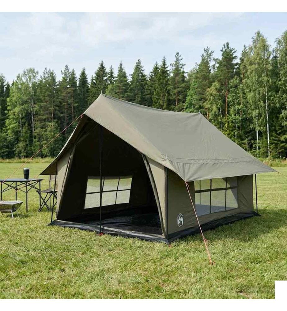 Tente Cabane Vert armée 340 x 246 x 210 cm Polycoton