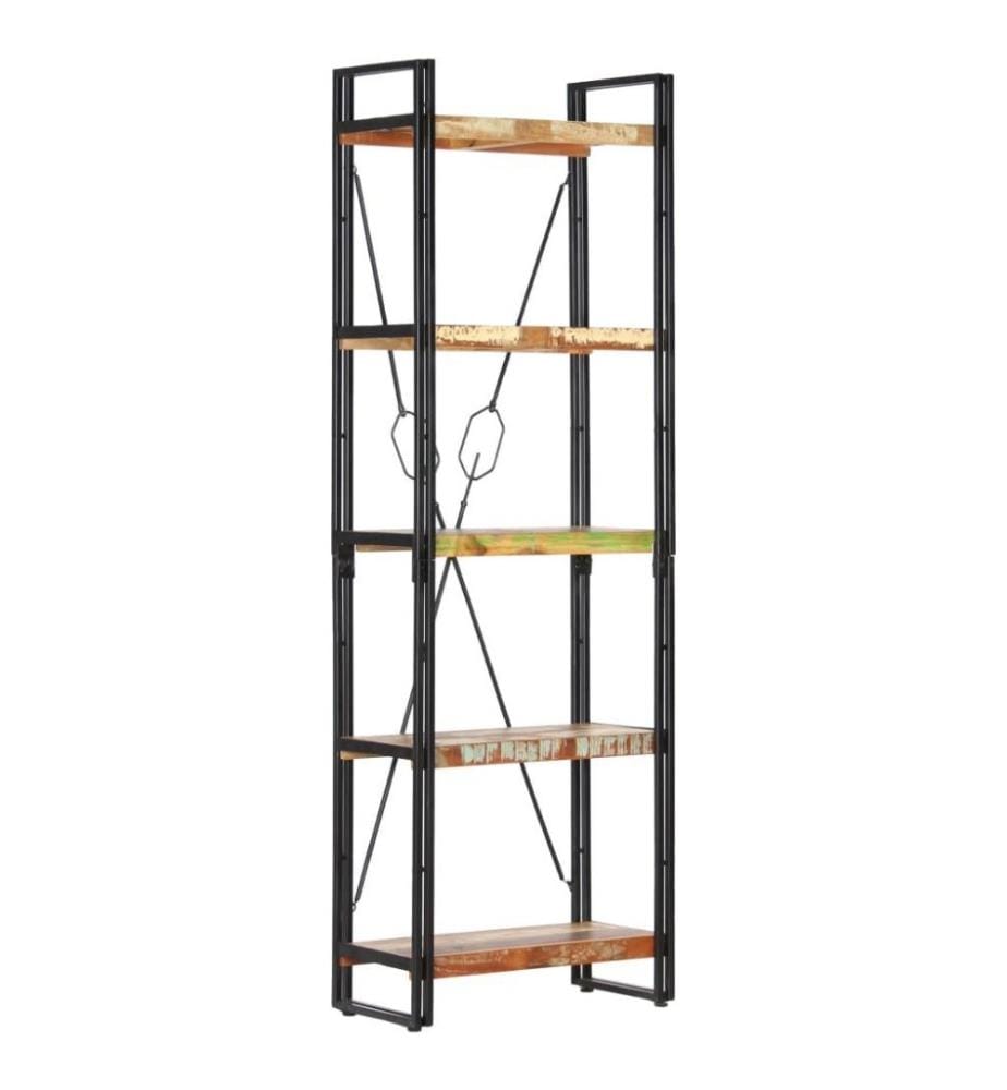 Bibliothèque 5 niveaux 60x30x180 cm Bois solide de récupération