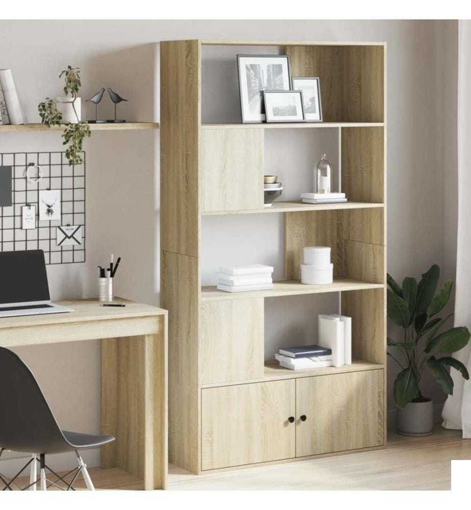 Bibliothèque chêne sonoma 100x36x189 cm bois d'ingénierie