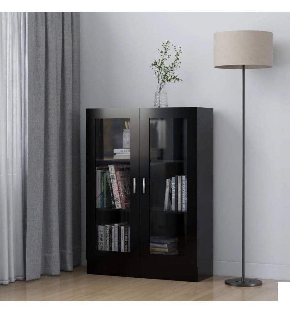 Armoire à vitrine Noir 82,5x30,5x115 cm Aggloméré