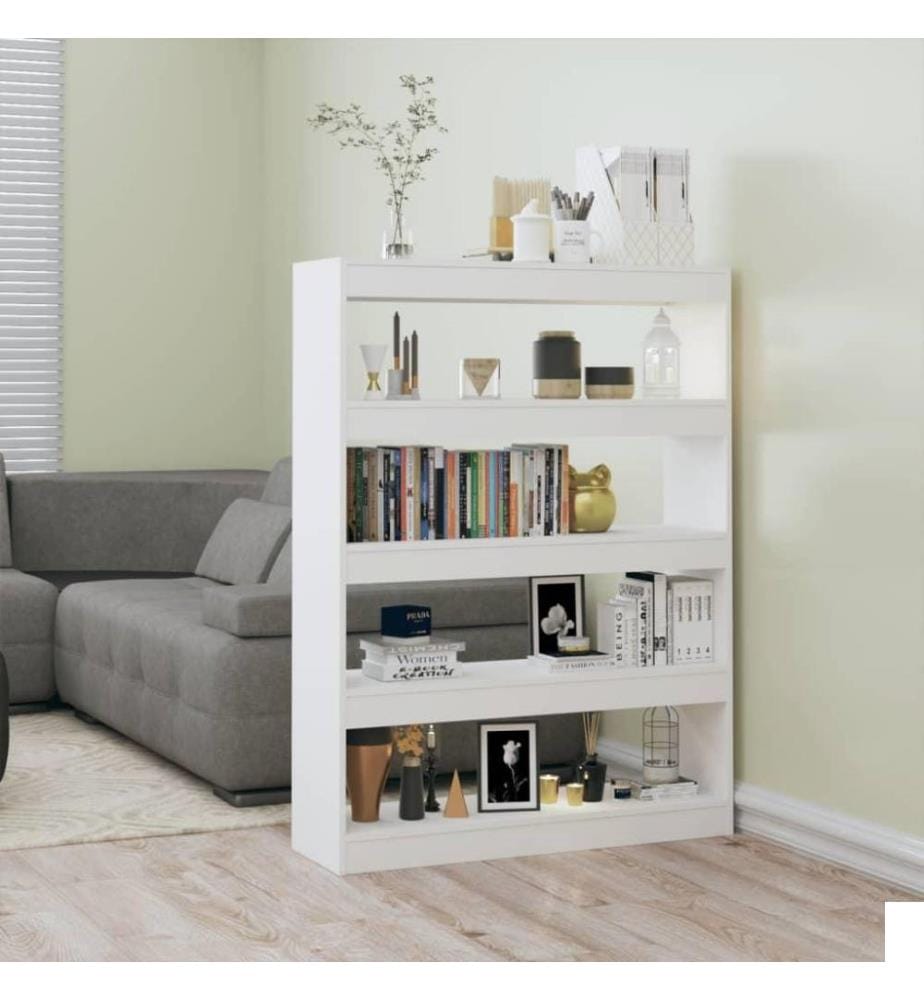 Bibliothèque/Séparateur de pièce Blanc 100x30x135 cm