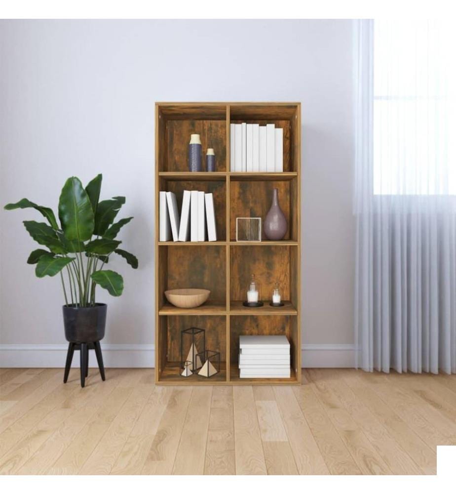 Bibliothèque/Buffet Chêne fumé 66x30x130 cm Bois d'ingénierie