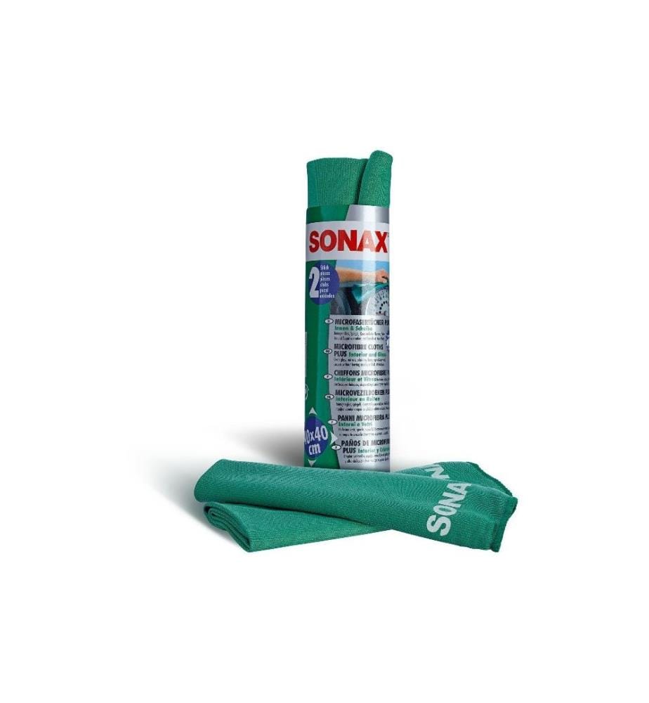 SONAX - Chiffon microfibre PLUS 40x40 cm, 2 pièces