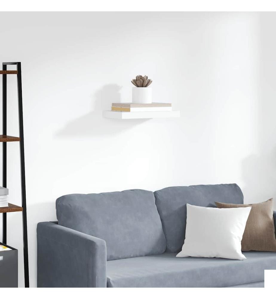 Étagère murale flottante blanc 40x23x3,8 cm MDF
