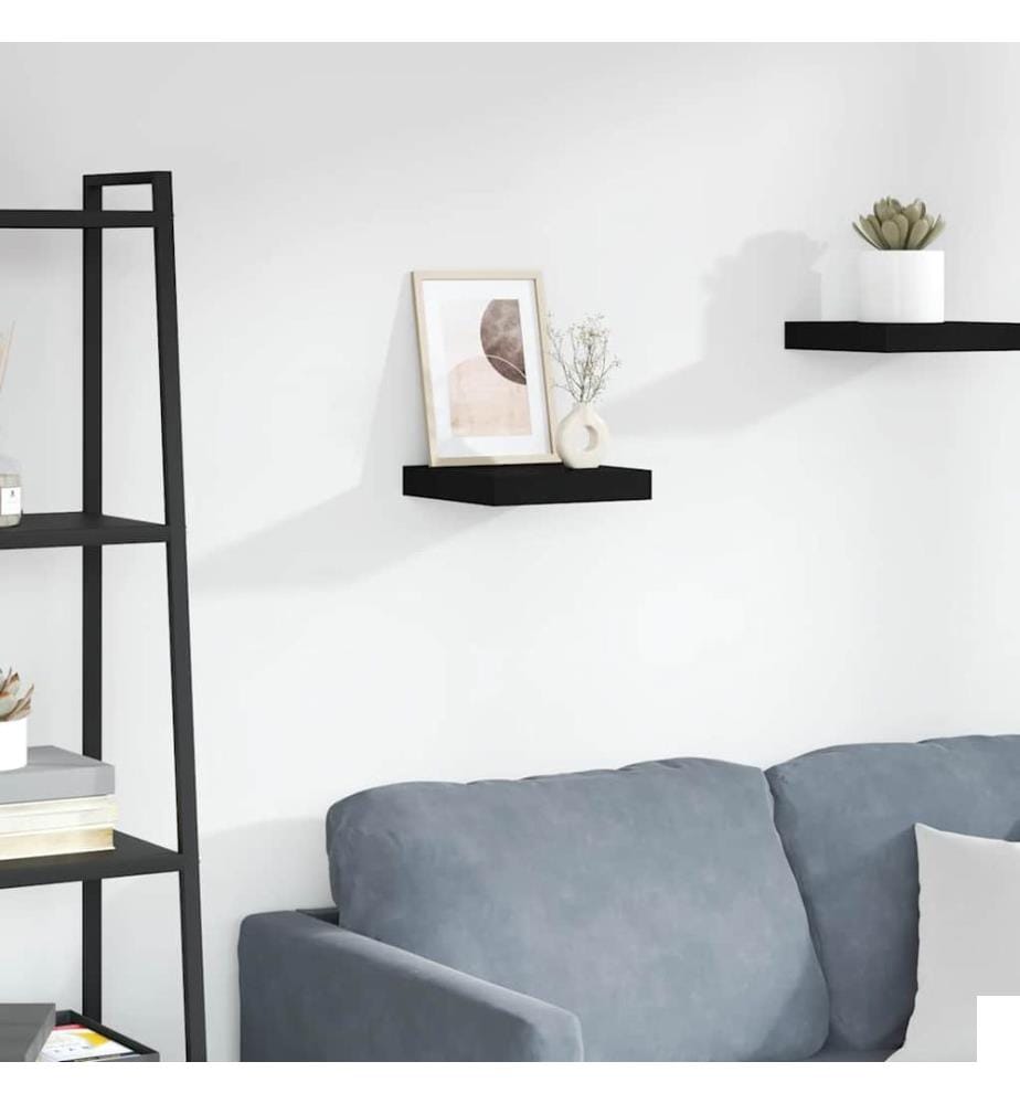 Étagère flottante murale noir 23x23,5x3,8 cm MDF