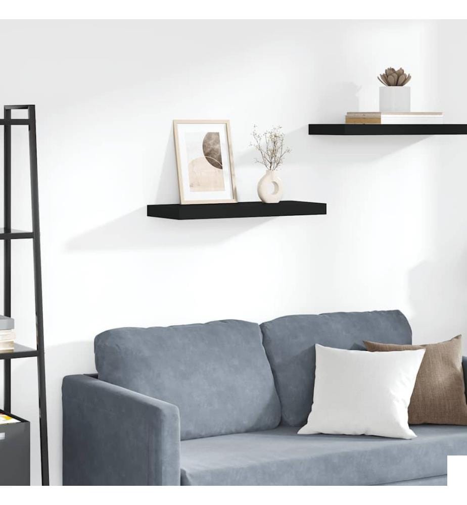 Étagère murale flottante Noir 60x23,5x3,8 cm MDF