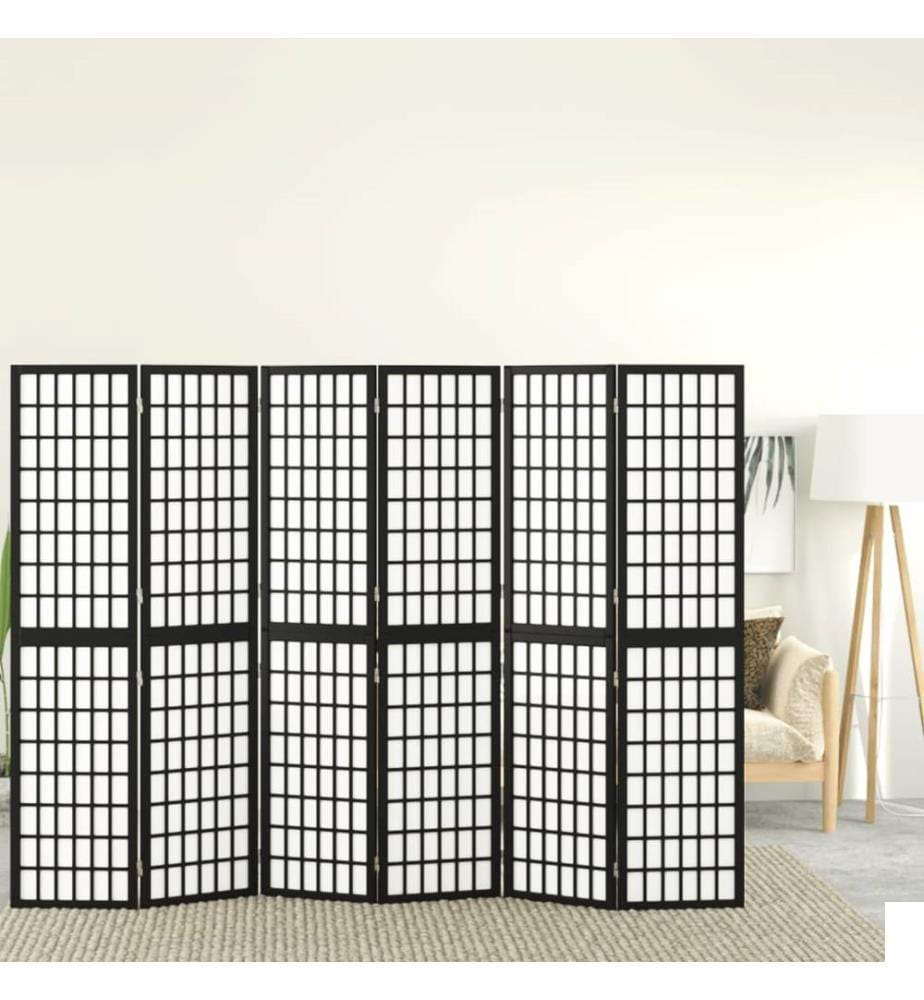Cloison de séparation pliable 6 panneaux 240x170 cm Noir