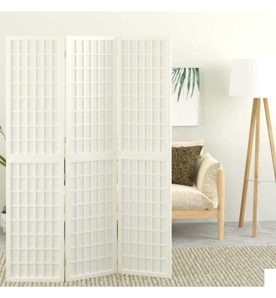 Cloison de séparation pliable 3 panneaux 120x170 cm Blanc