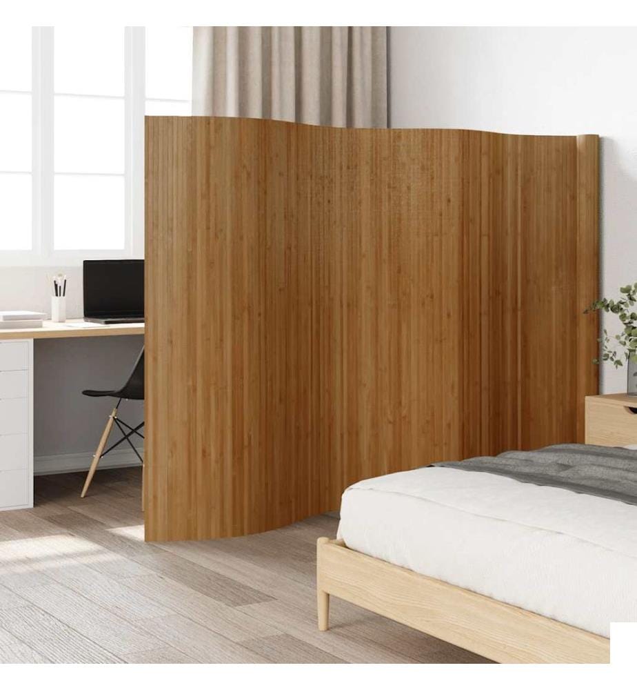 Cloison de séparation marron largeur 600 cm hauteur 165 cm bambou