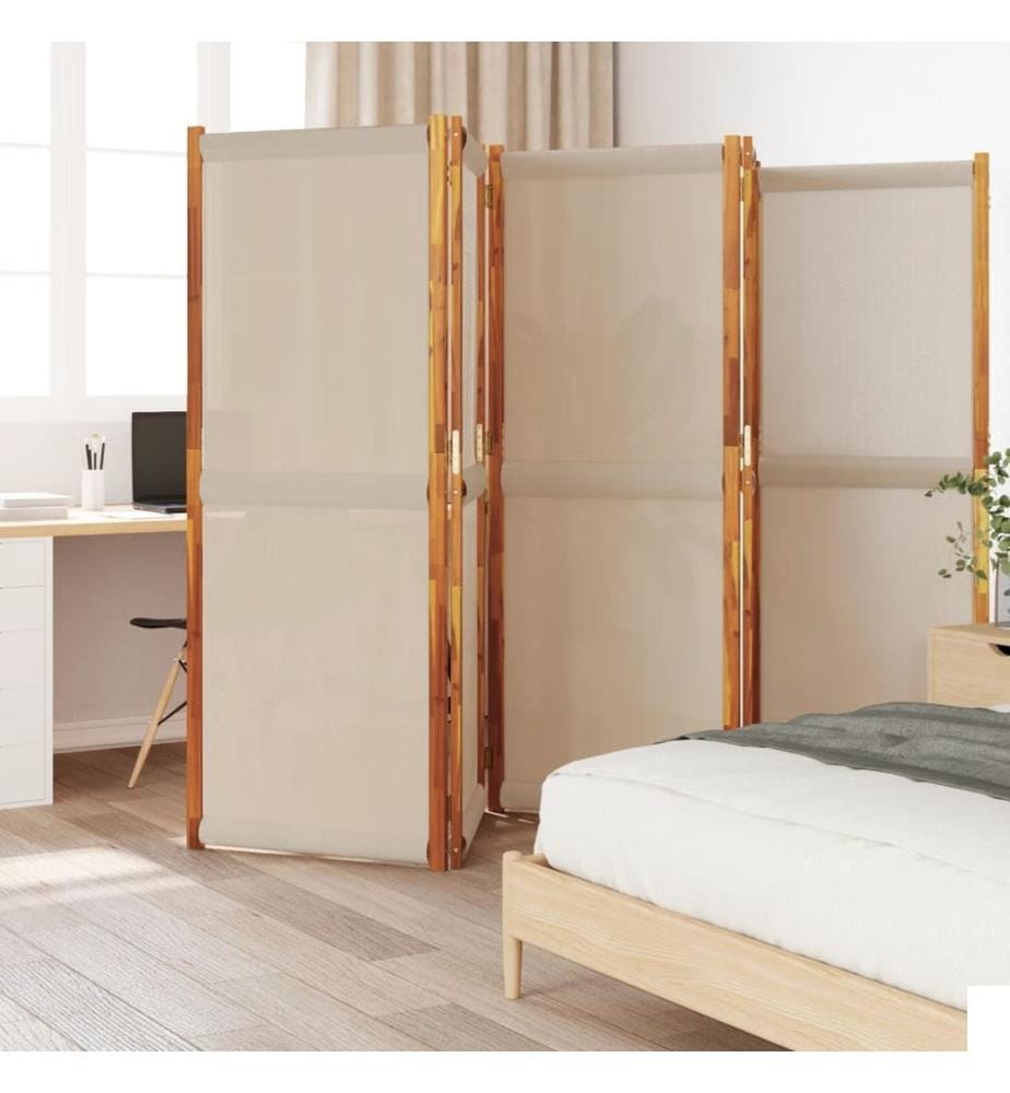 Cloison de séparation 5 panneaux taupe 350x180 cm