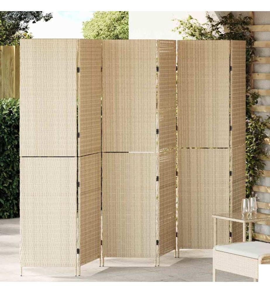 Paravent Beige 292 x 180 cm polyrotin