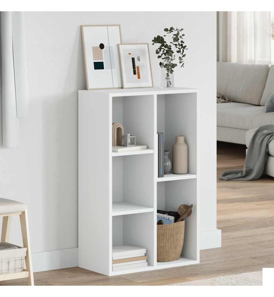 Bibliothèque/Buffet Blanc 50x25x80 cm Bois dingénierie