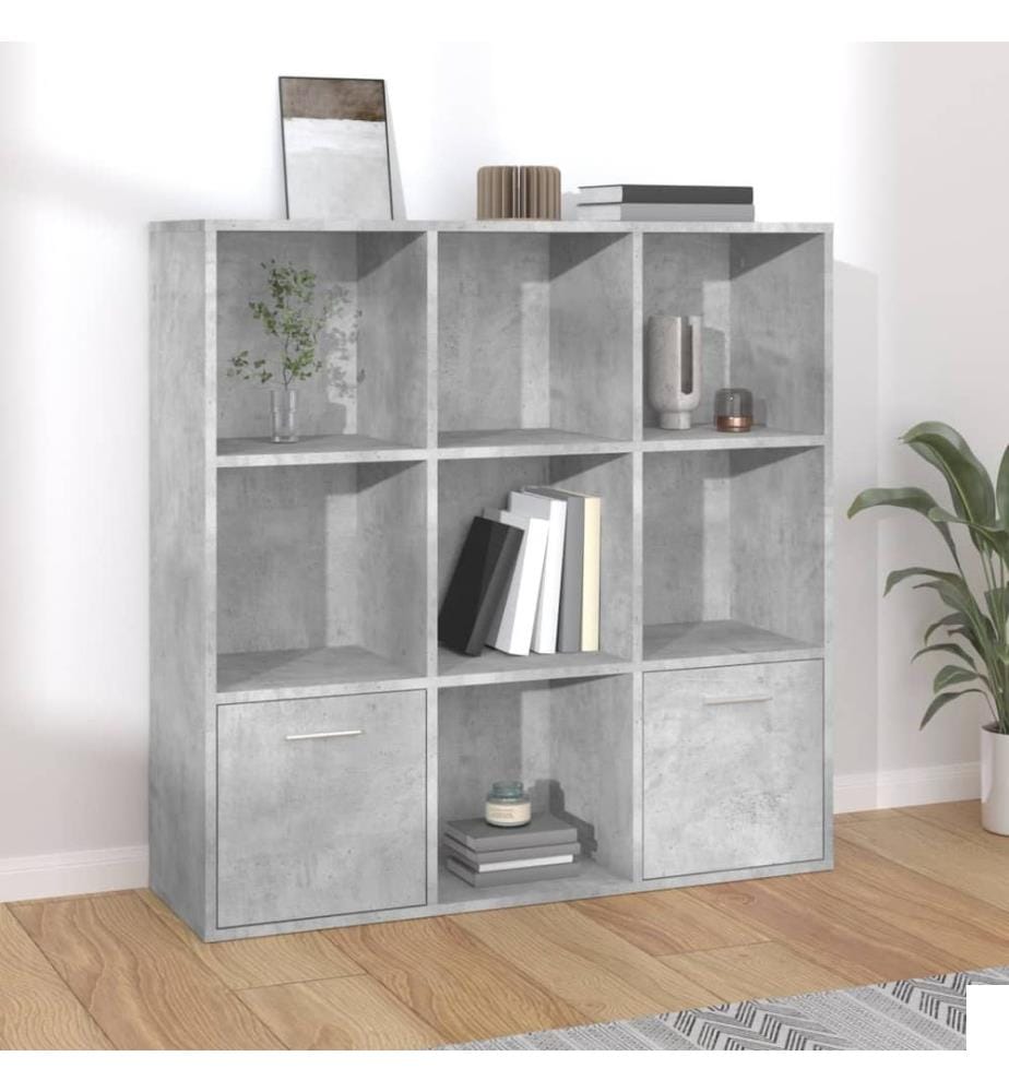 Bibliothèque Gris béton 98x30x98 cm Bois dingénierie