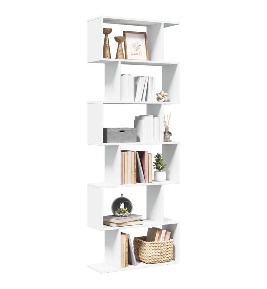 Étagère séparatrice de pièce à 6 niveaux blanc 70x24x193 cm