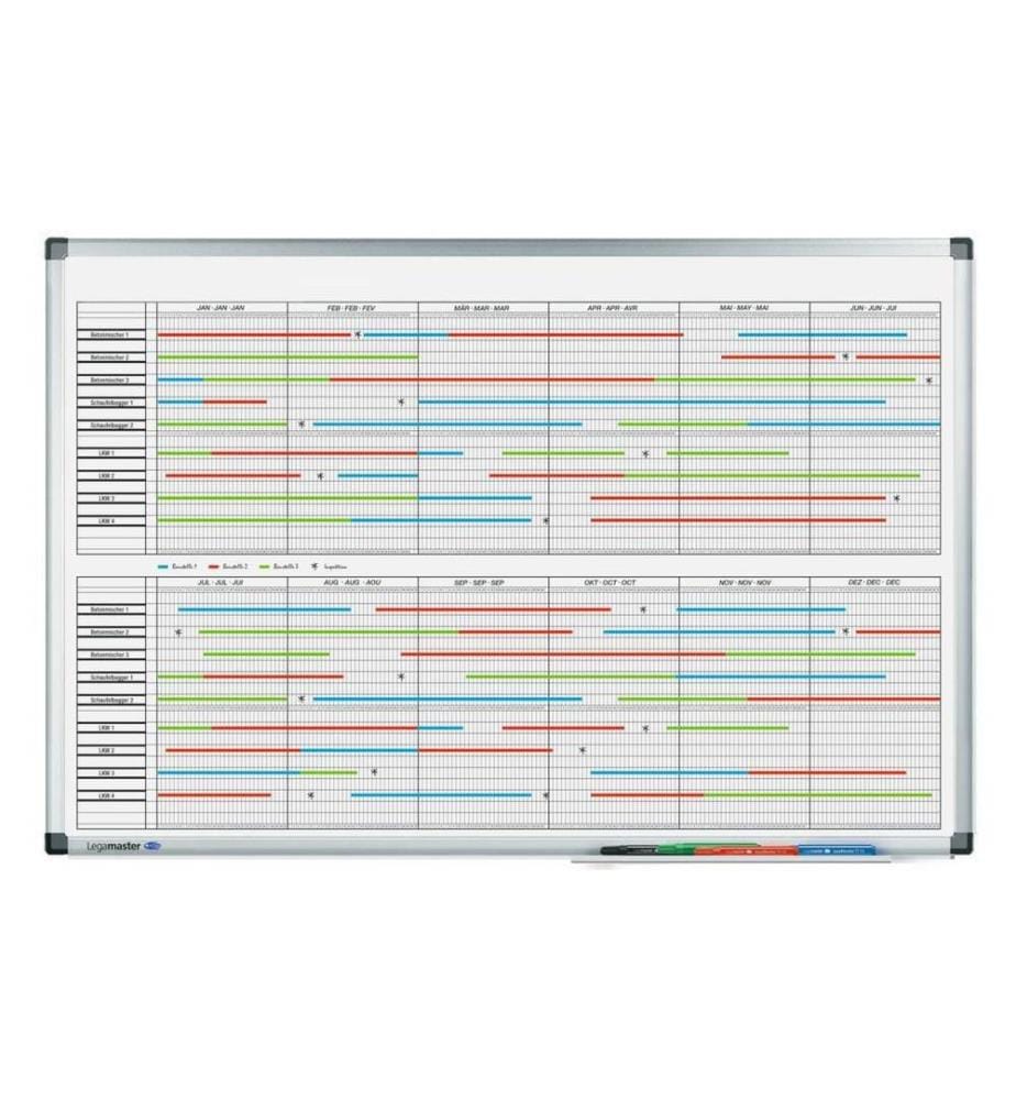 Legamaster - Tableau blanc magnétique Planificateur de projet, 60 cm x 90 cm