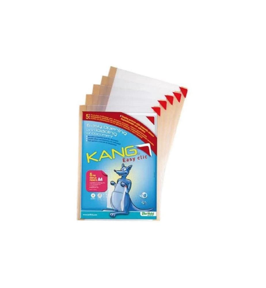 Tarifold - Pochette transparente pour document Kang Easy Clic Blanc, 5 pièces