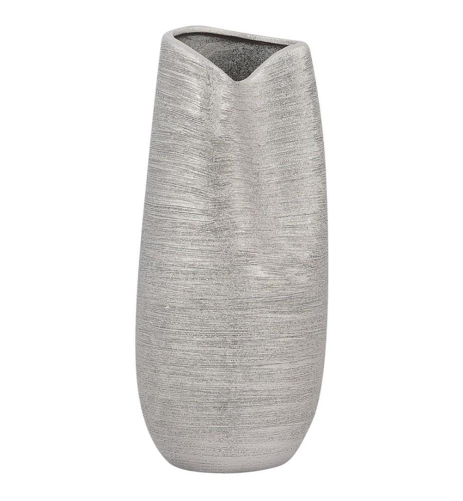 Vase décoratif DERBE Grès 32 cm Argenté